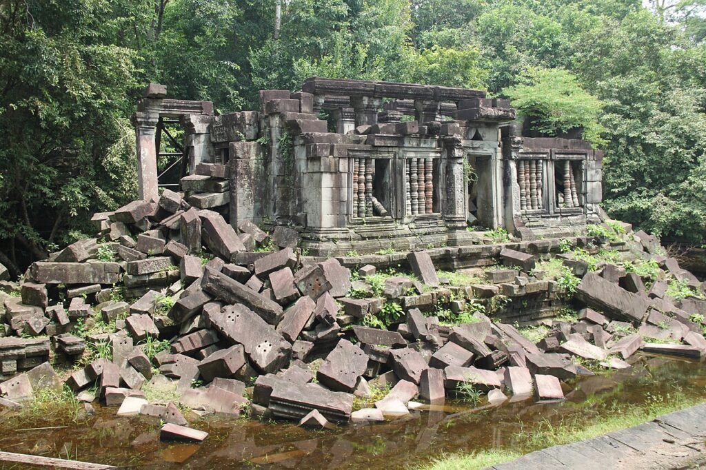 Beng Mealea temple overgrown with jungle, Angkor, Cambodia