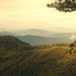 Trekking trail in Northern Thailand with jungle and mountain views