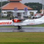 Wings Air ATR 72-600 turboprop at a local airport in Southeast Asia