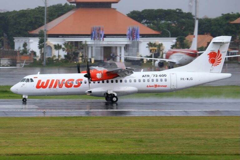 Wings Air ATR 72-600 turboprop at a local airport in Southeast Asia