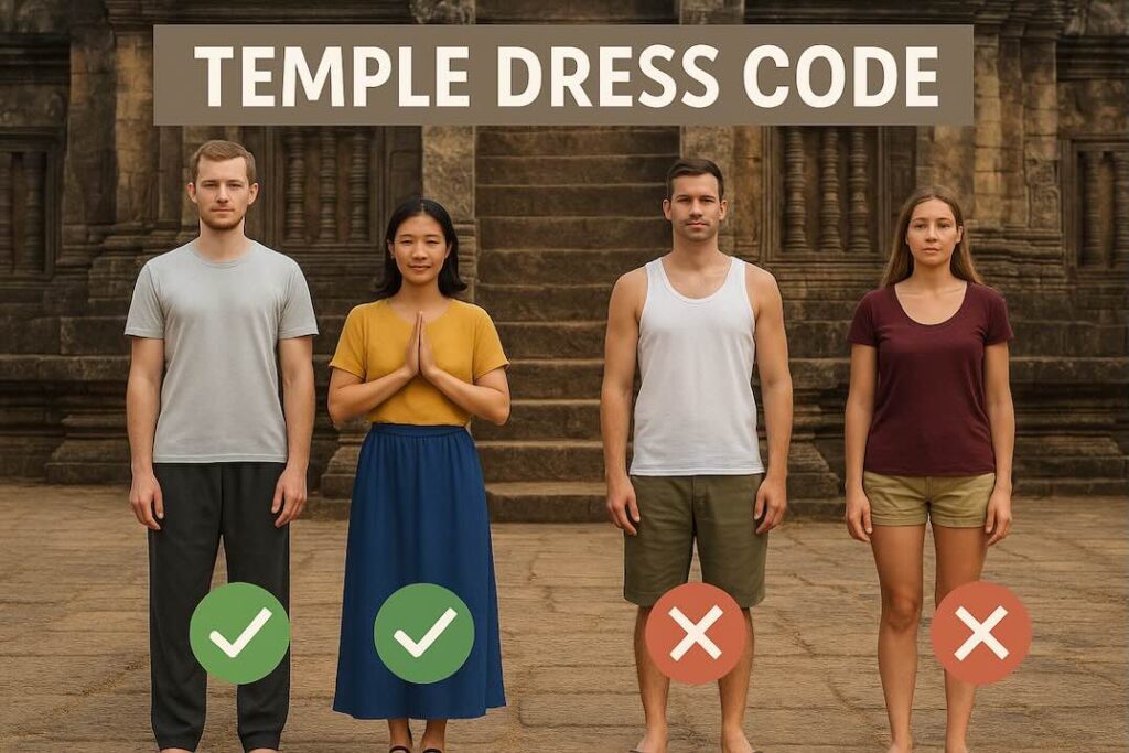 Temple dress code – modest clothing Temple dress code — cultural etiquette in Southeast Asia