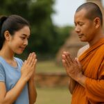 Thai wai greeting — palms together and slight bow